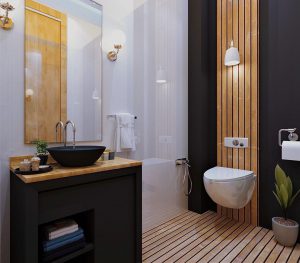 ابزار کاربردی حمام و دستشویی آینه و چوب ترموود