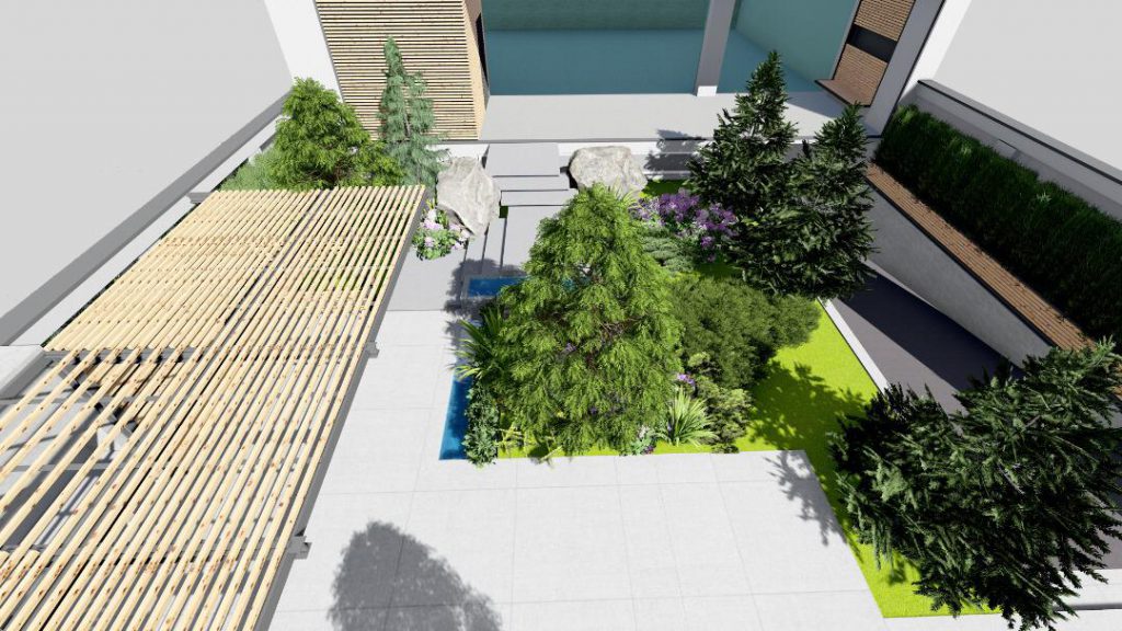 طراحی حیاط خانه ویلایی