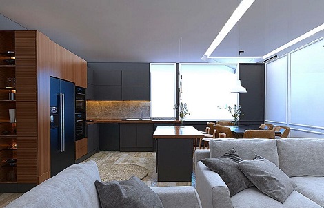 طراحی داخلی و دکوراسیون آپارتمان دو خوابه ۹۵ متری