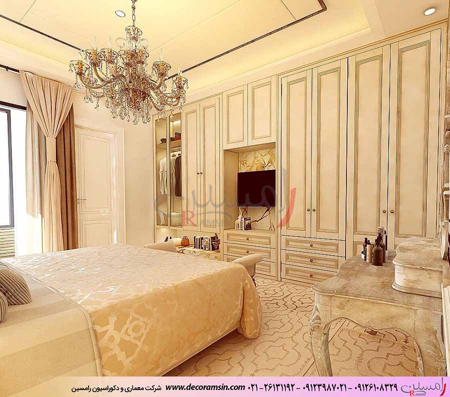 دکوراسیون اتاق خواب کلاسیک در فرمانیه